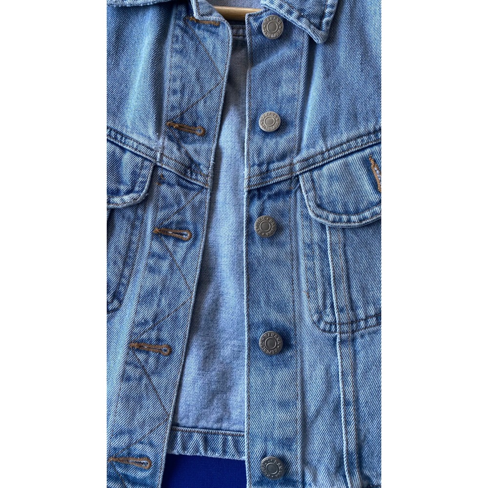 Banana Republic Vintage Denim Crop Vest Light Wash Blue Cotton Womens Small USA - Picture 4 of 6